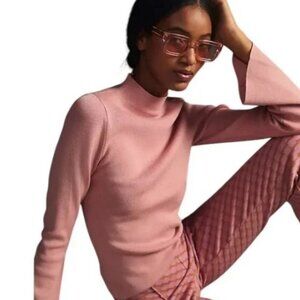 Anthropologie The Arlowe Bell-Sleeve Sweater by Maeve Blush Pink | Medium